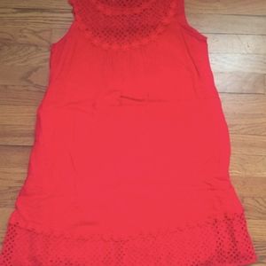 Summer red-orange mini dress